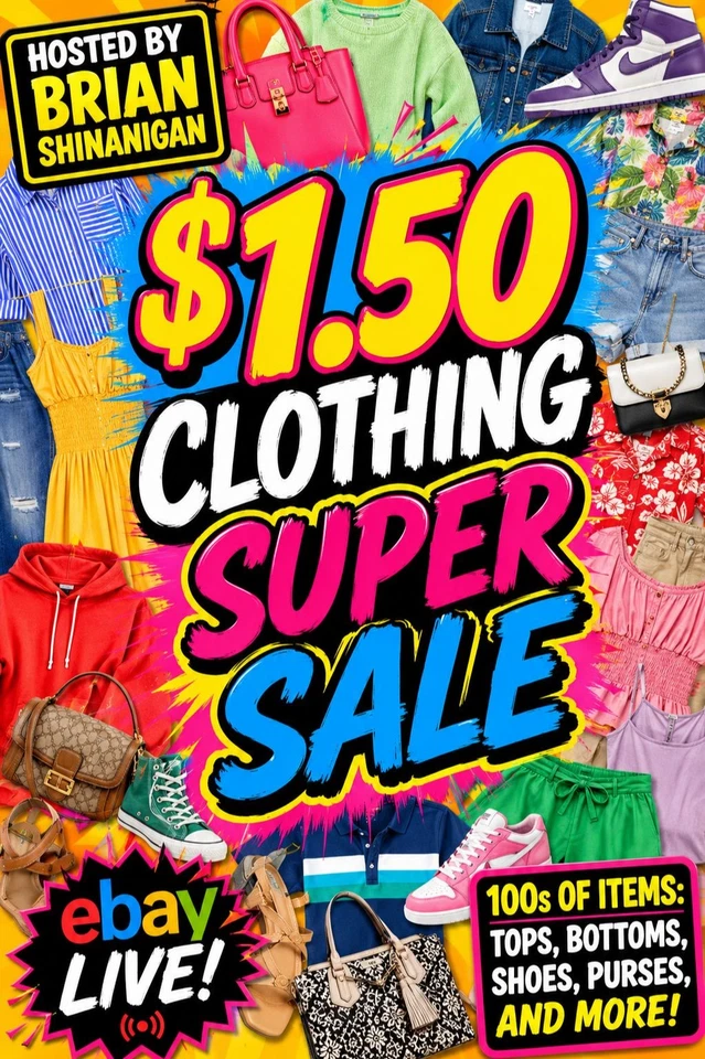 $1.50 Clothing Super Sale - Tops, Bottoms, Shoes, Purses, Dresses, & More