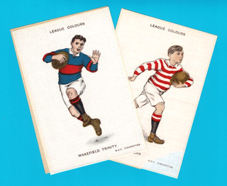 2x 1920 SILK RUGBY LEAGUE COLOURS P/C SIZE PHILLIPS CIGARETTE CARDS Gp3 (XV04)