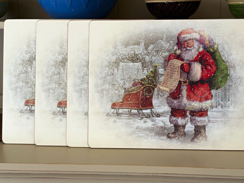 Pottery Barn “Nostalgic Christmas” Corkboard Placemats Set of 4