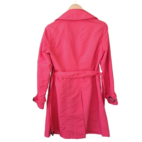 MARKS & SPENCER Poppy Red Trench Coat Size 6 US Jacket Belted - Picture 9 of 9