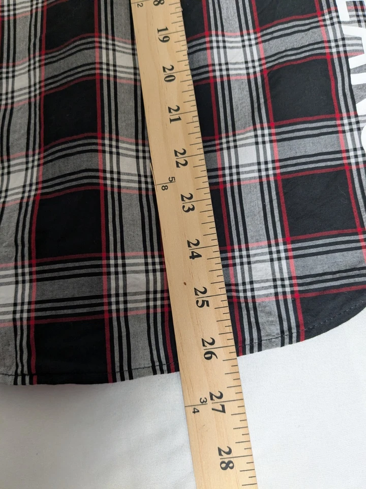 Camisa Calvin Klein Manga Larga a Cuadros Abotonada Negra Gris Roja Talla 14/16 Niños Foto 2 de 4