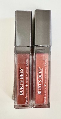 Lot of 2 NEW Burt's Bees Lipstick Liquid Gloss 801 Sandy Seas 824 Sunrise Cruise