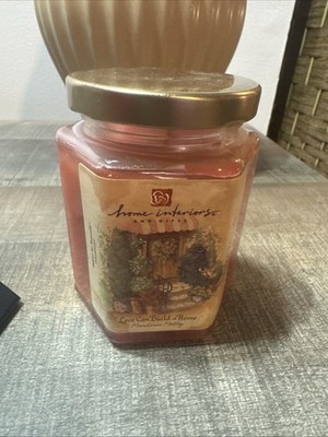 Home Interiors Mandarin Medley  Glass Jar Candle 7.5 Oz New Unused vintage red 