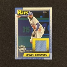 2025 Topps Junior Caminero 1990 Topps Jersey Relic Blue #T90RJC /150 Rays