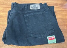 Wrangler Hero Regular Fit Man’s Black Jeans Size 44x29 Made In USA