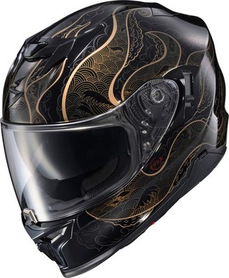 SCORPION EXO EXO-T520 HELMET NAMA-SHIMI BLACK/GOLD SM T52-2303