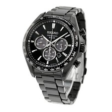 Seiko Selection SBPY187 Black Dial Solar Analog Chronograph Sapphire Men Watch