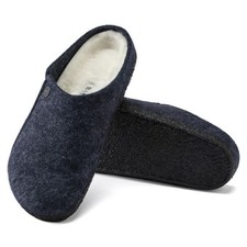 Birkenstock Zermatt Dark Blue Wool Shearling Slipper Size 39 Narrow L8 M6
