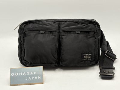 #ad #ad YOSHIDA PORTER TANKER Nylon Shoulder Waist Bag Black Used F S $99.00