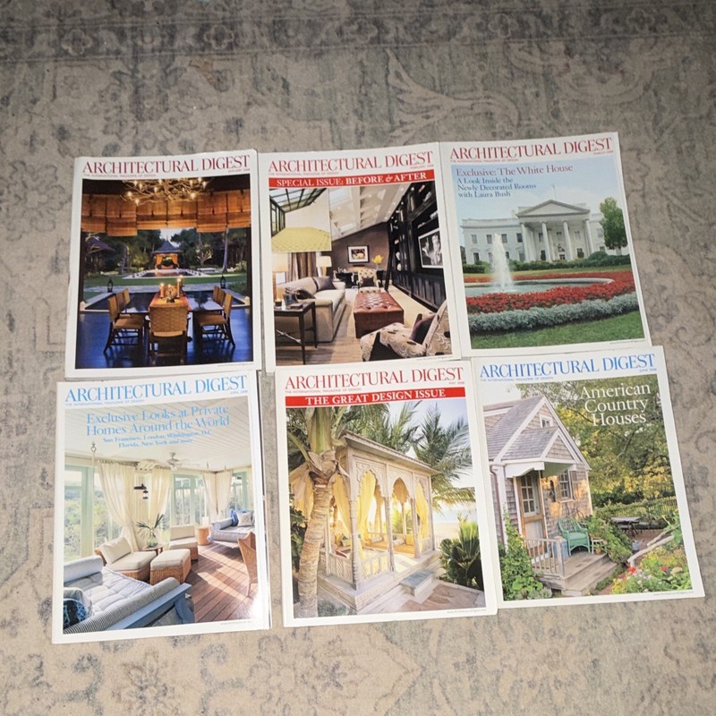 Architectural Digest 2008 Jan-Jun Magazine Lot, Special Issue