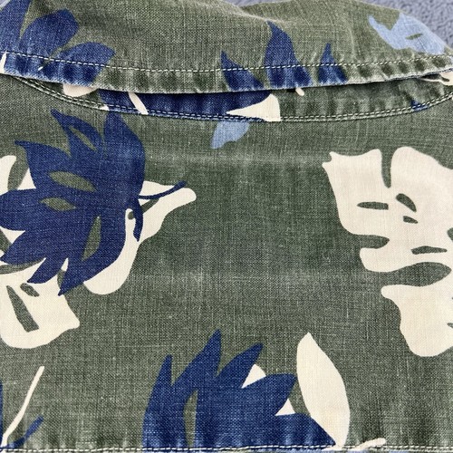 VINTAGE Abercrombie And Fitch THE BIG SHIRT Mens XL Brown Blue Hawaiian 90s - Picture 10 of 12