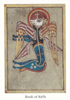 BOOK OF KELLS (C 800 AD) SYMBOL DES HEILIGEN LUKAS ~ UNBESPIELT