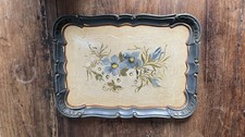 Handbemaltes Holztablett &ndash; Floral &ndash; Bauernmalerei Stil &ndash; 36 x 26,5 cm