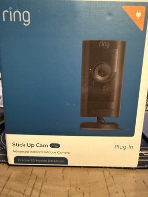 Ring Stick Up Cam Pro Plug-In Indoor/Outdoor Wi-Fi 1080p IP Camera Black