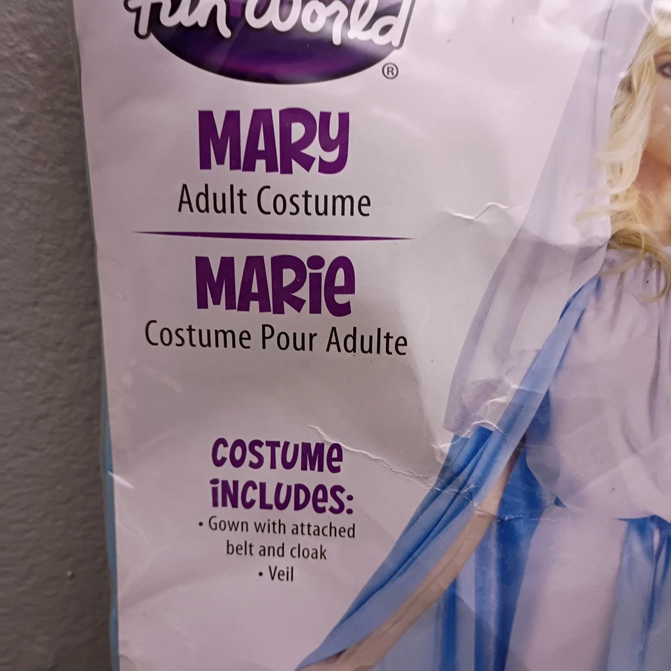 Fun World Virgin Mary Adult Costume Dress Religious Halloween Christmas One Size - Image 3 of 4