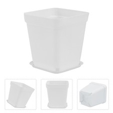 10 Pcs Plastic White Flower Pots Garden Mini Flowerpots