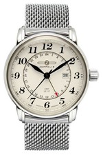 Zeppelin Orologio Al Quarzo Da Uomo Con Doppio Fuso Orario E Cinturino In