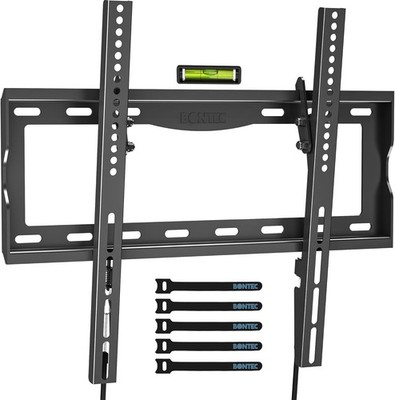 BONTEC TV Wandhalterung neigbar 26-65'' bis 55kg VESA 400x400 inkl. Wasserwaage