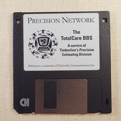 Vintage 3.5'' Floppy Disk Precision Network TotalCare BBS Labeled
