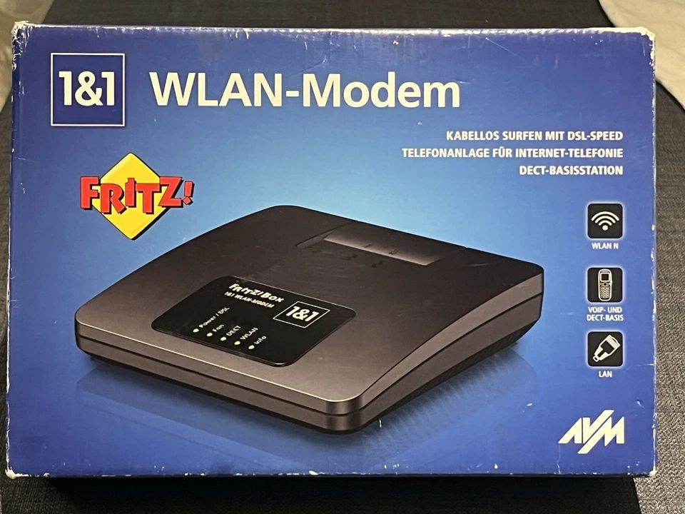 AVM FRITZ!Box Fon 7312 WLAN Internet Router m. Modem Originalverpackung Wie Neu