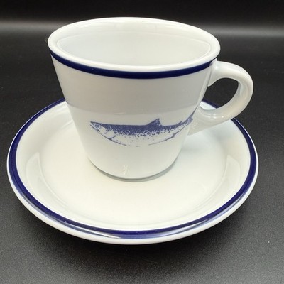 (1) Fish Cup by Lubiana And (1) Saucer by Ten Strawberry Street Poland