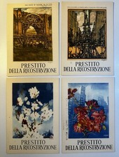 Lotto  4 cartoline postali originali  "Prestito Nazionale", illustrate da Cesari