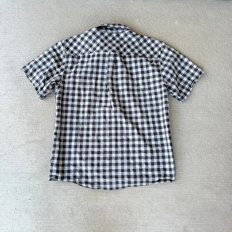 Smartwool Men’s Button Up Shirt M Short Sleeve Plaid Gingham Merino Blend - Image 2 of 4