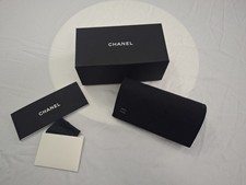 BRAND NEW CHANEL sunglasses Case With Box And Branded Cleaner CASE ONLY NEW 