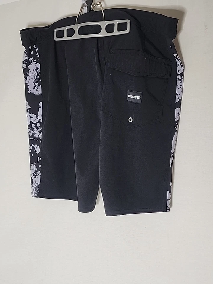 Pantalones cortos Quicksilver Dry Flight para hombre 34 negros plateados Foto 3 de 3