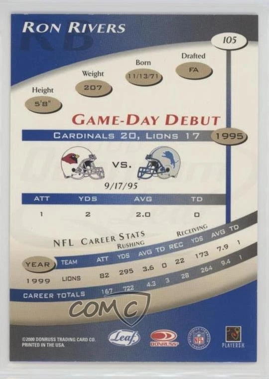 2000 Quantum Leaf Ron Rivers #105 - Image 2 of 2