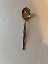 CRESTMONT Hanford Forge Stainless Soup Spoon Flatware Rose Vintage 6” Japan