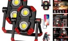 Pack LED Work Light Rechargeable COB500LM Folding Portable Flood Light 2 Red