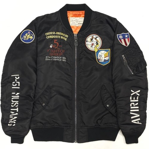 AVIREX CACW Flying Tiger MA-1 Flight Jacket Unpadded Men's Size XL us size L - Picture 2 of 17