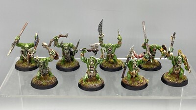 GW AoS - Orruk Savage Orks x 8 bemalt (6A3 P619)