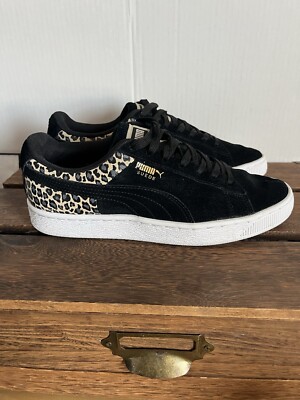 Puma Leopard Print Sude Black Classic Women's