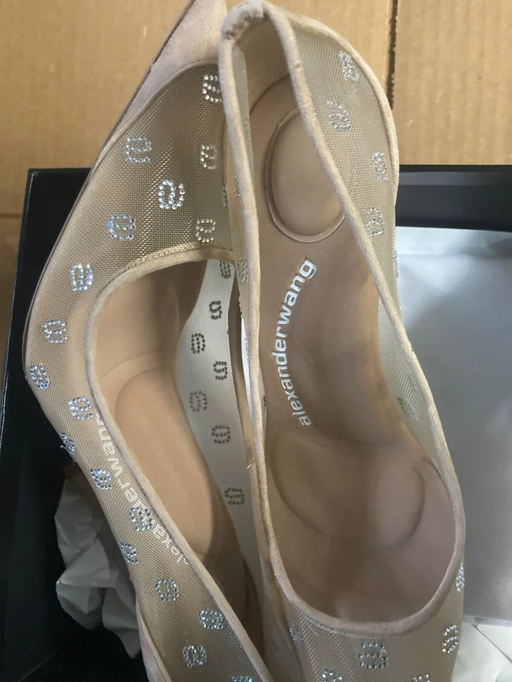 Sapatos de Salto Alexander Wang Bombas Delphine Logotipo Embelezado com Cristal 36 - Imagem 2 de 4