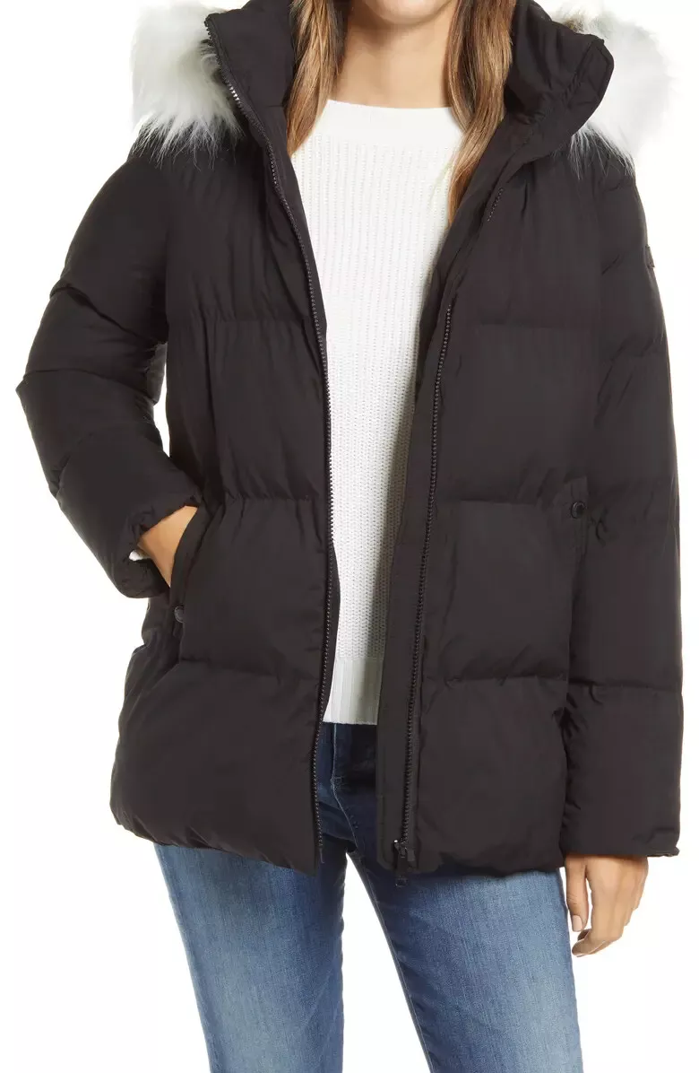 Sam edelman water repellent faux fur trim puffer jacket hotsell