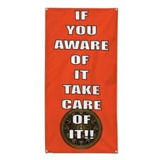 Vertical Vinyl Banner Multiple Sizes If You Aware of It Take Care of It Safety