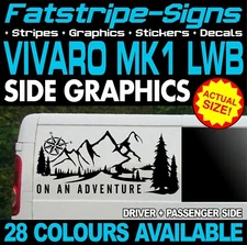 to fit VAUXHALL VIVARO LWB ON AN ADVENTURE GRAPHICS STICKERS DECALS CAMPER VAN