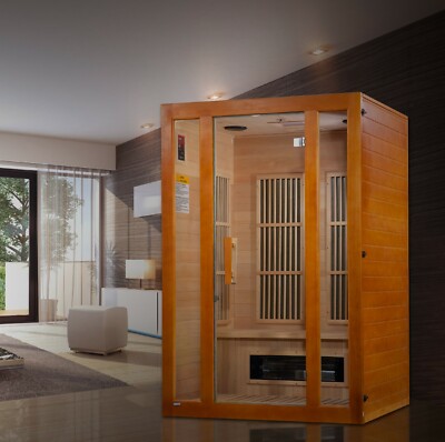 Maxxus ''Aspen'' Dual Tech 2 person Low EMF FAR Infrared Sauna Canadian Hemlock