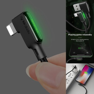 Mcdodo LED Elbow USB Charger Data Cable for iPhone 14 13 12 11 Pro XS Max 7 8 SE