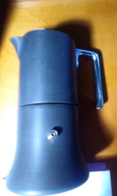 Arthur Krupp Expresso New Caffettiera Coffee Pot Stovetop Black Anthratie 3 Cups