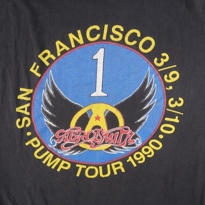 Vintage 80s 90s AEROSMITH Rock Aero Force One Concert Pump Tour T