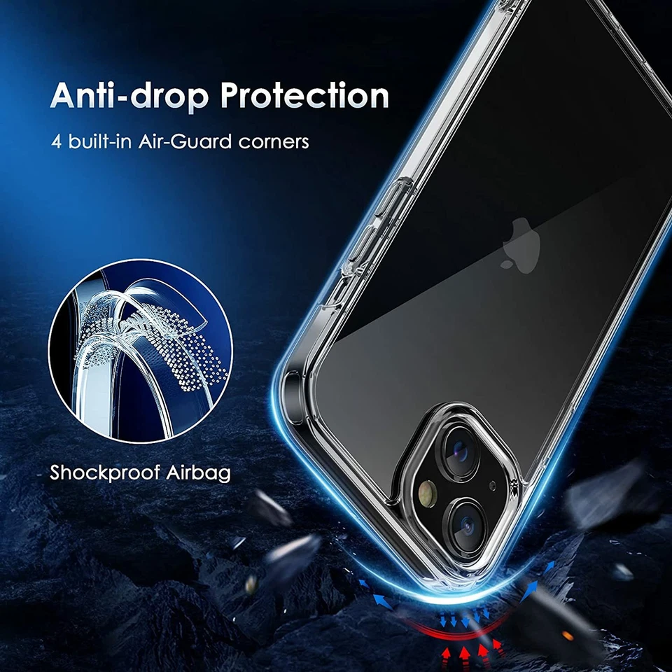 For iPhone 15 14 13 12 11 Pro Max Mini Xs XR 7 8 6 Plus SE Clear Shockproof Case - Image 4 of 4