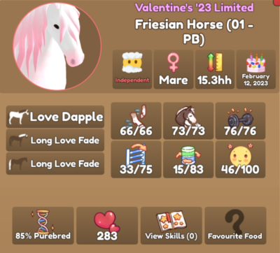 Wild Horse Islands Valentine 2023 Limited Love Dapple Friesian