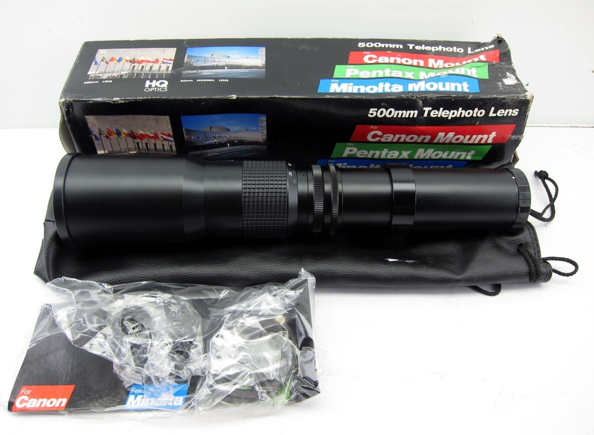 HQ Optics Kimunor 500mm Manual Focus Telephoto Lens Pentax Minolta