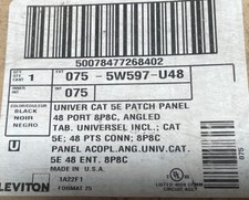  c Leviton 5w597-u48 Cat 5e Universal Recessed-Angled Patch Panel, 48-port