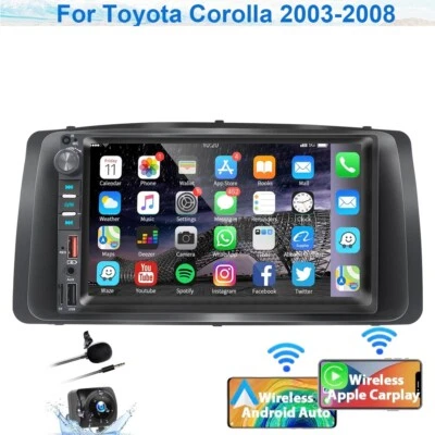 YUANTING Apple Carplay For Toyota Corolla 2003-2008 Android Auto GPS Car Stereo Radio AM