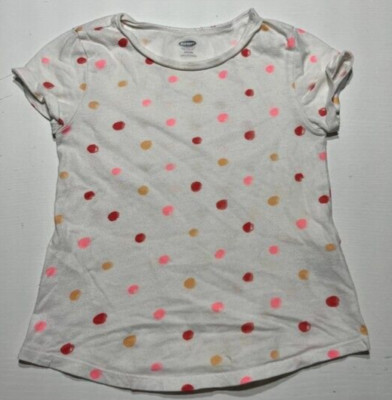 Weiß gepunktetes T-Shirt - Größe: 4 Jahre - Marke: old Navy