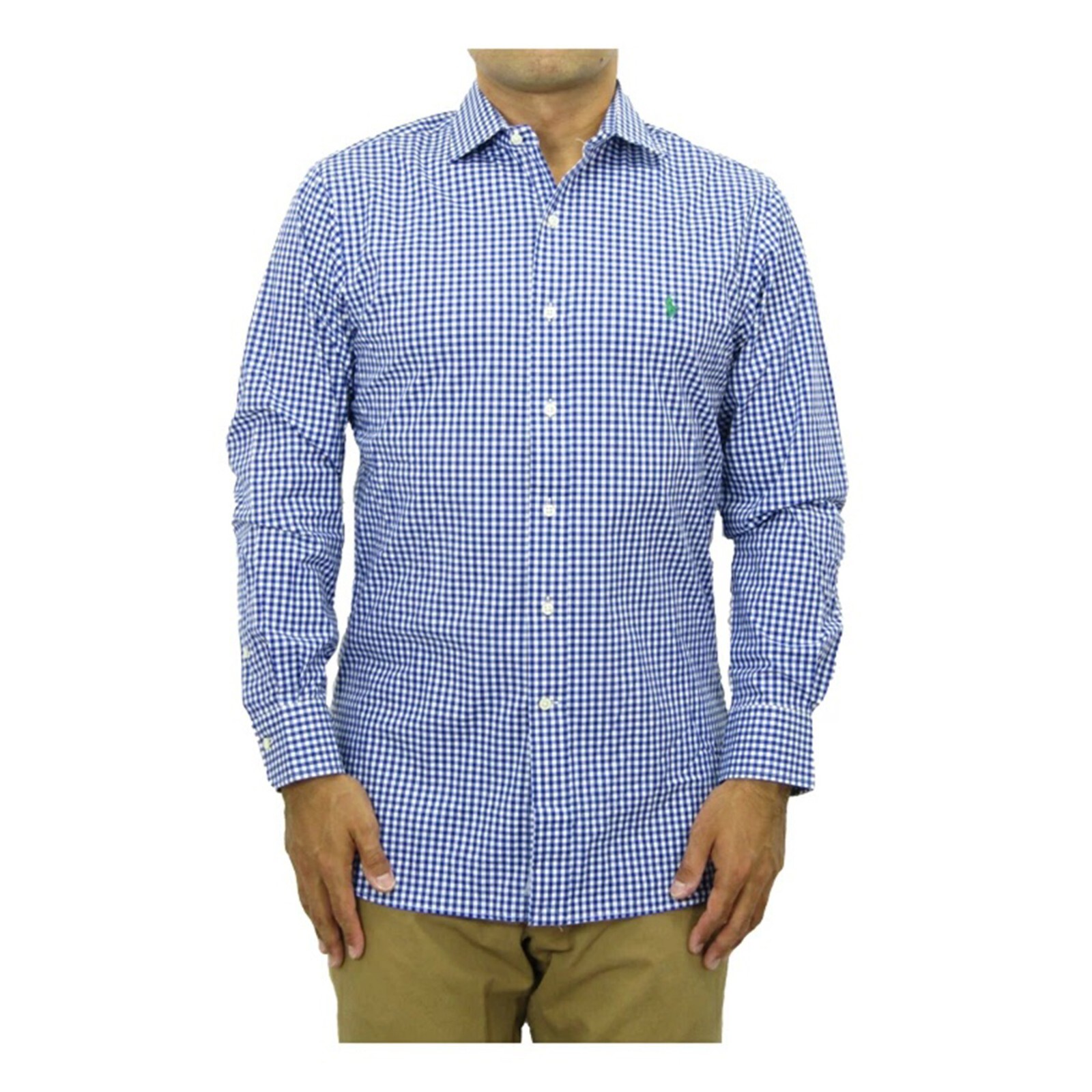 Рубашка из эластичного поплина Polo Ralph Lauren Slim Fit на пуговицах с клетчатым принтом - Синий